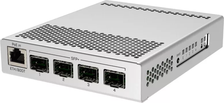 Switch neadministrat MikroTik CRS305-1G-4S+IN 4 sloturi SFP+ Gigabit Ethernet carcasa metalica — imaginea 5