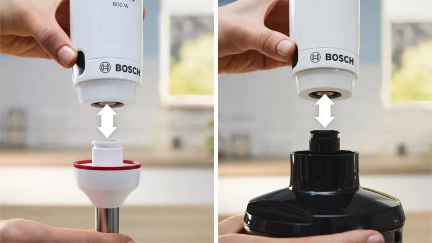Mixer vertical Bosch ErgoMaster MSM4W221, 600 W, minitocator,vas gradat, cutit QuattroBlade System cu 4 laturi, tel negru/argintiu — imaginea 5
