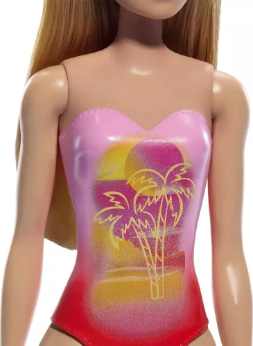 PAPUSA Barbie BLONDA CU COSTUM DE BAIE ROZ LA PISCINĂ — imaginea 5