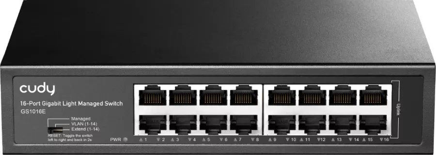 Switch Cudy GS1016E, 16 Porturi Full Gigabit, Ethernet cu WEB (light) management cu kit rack 19inch — imaginea 3