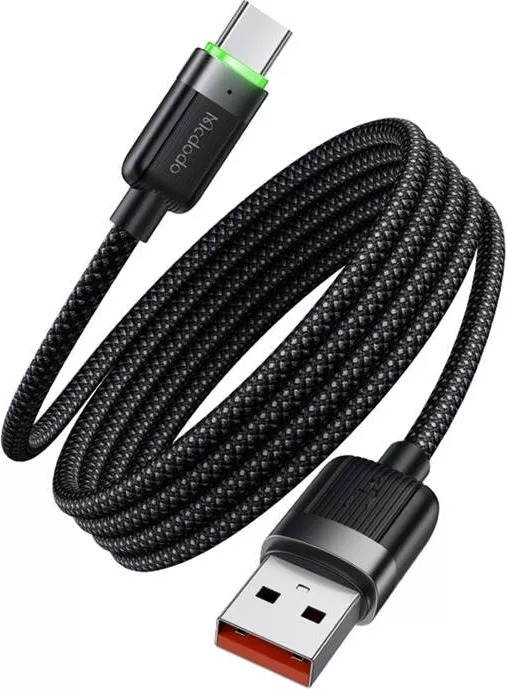 Cablu pentru încărcare și transfer date Mcdodo CA-5650, USB/USB-C, 6A, 1.2m, Negru — imaginea 3