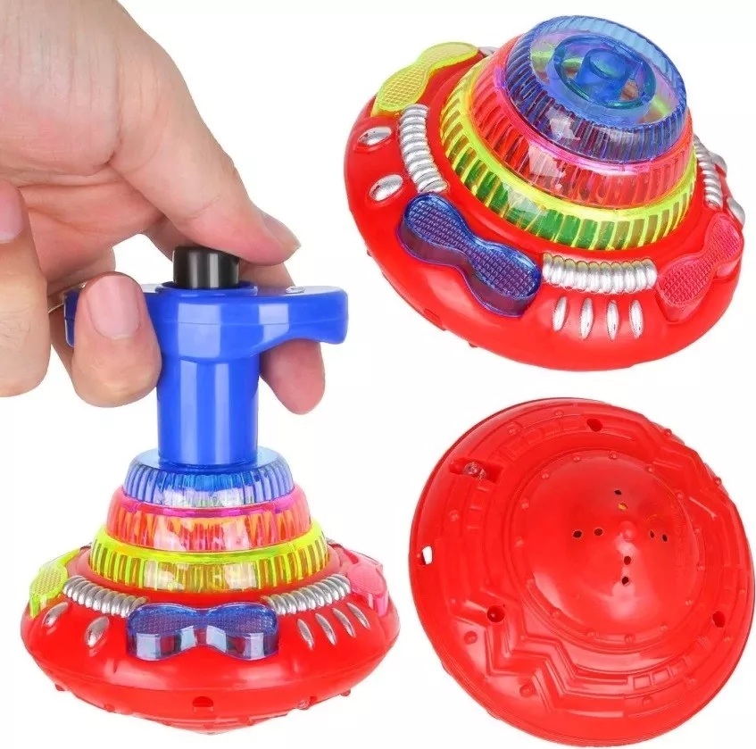 Jucarie Titirez Automat Model top toy Muzica Joc de Lumini Rosu