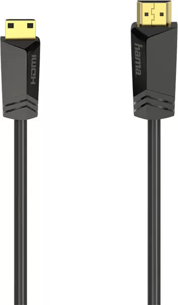 Cablu HDMI - mini HDMI Hama 205015, 1.5m, 4K HDR, placat cu aur, negru — imaginea 4