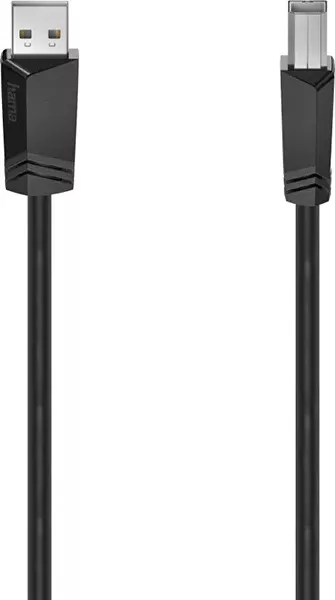 Cablu USB 2.0 A - USB B Hama 200604, 5m, negru — imaginea 3