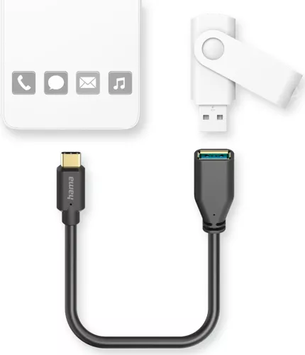 Cablu adaptor OTG USB C - USB A Hama 201605, negru — imaginea 5