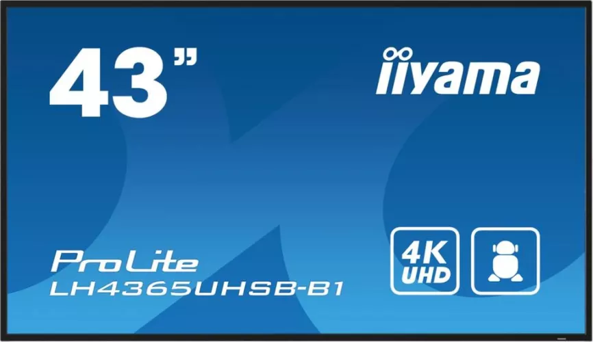 digital signage 108 cm 42.5" 4K Iiyama IPS ProLite LH4365UHSB-B1 UHD UltraHD HDMI DisplayPort Boxe Negru - imagine 1