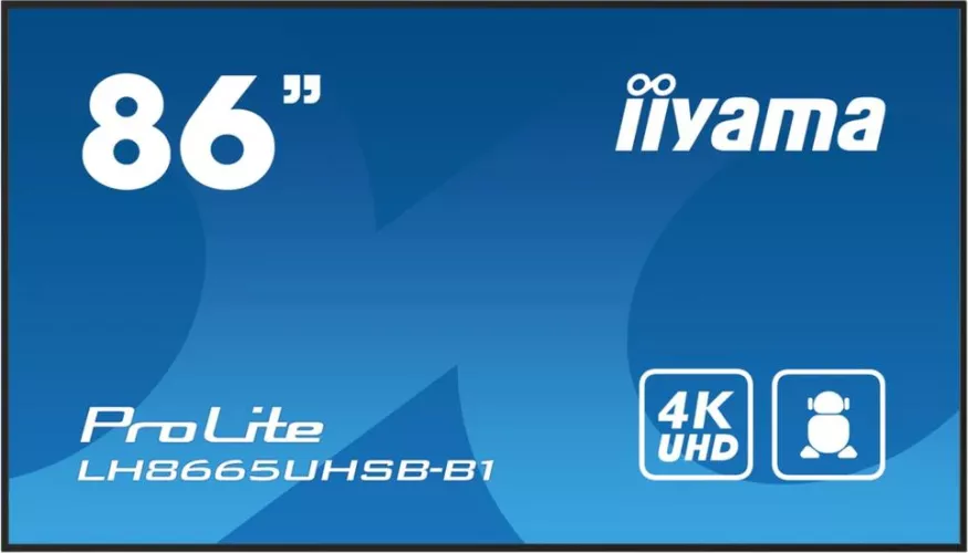 digital signage 217 cm 86" 4K Iiyama IPS ProLite LH8665UHSB-B1 UHD UltraHD HDMI DisplayPort Boxe Negru - imagine 1