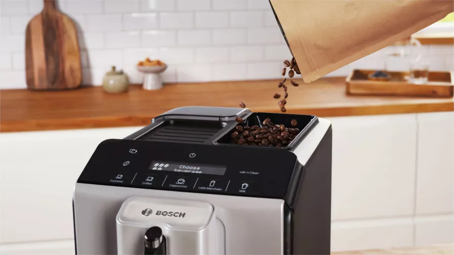 Espressor automat Bosch VeroCafe TIE20301, 15 bari, 1,4 l, râșniță ceramică, dispozitiv spumare lapte MilkMagic Pro, sistem SensoFlow, argin — imaginea 4