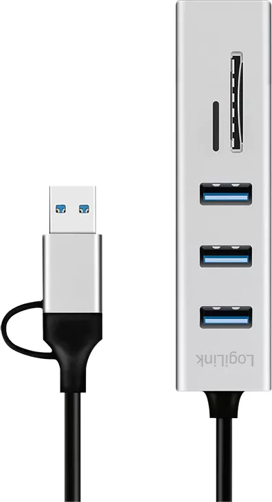 Hub extern LogiLink, USB 3.0 x 3, conectare USB-C 3.0, argintiu — imaginea 4