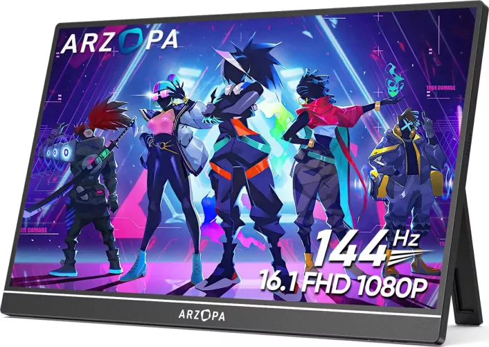 portabil ARZOPA 16.1" 144Hz IPS, Full HD, Wide, USB Type-C, Mini HDMI, negru