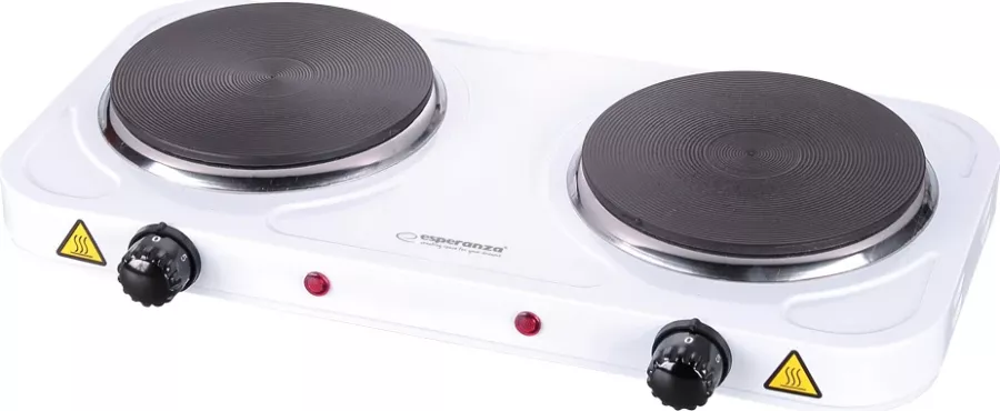Plita electrica Esperanza EKH010W COTOPAXI, 2000W, 2 zone, Alb — imaginea 3