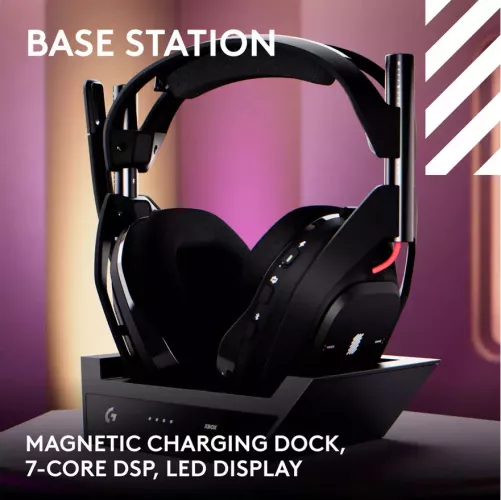 Set Casti ASTRO A50 Gen5 LIGHTSPEED Wireless Gaming Headset + Base