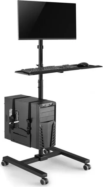 Stand TV profesional, mobil, pentru prezentare, suport tastatura și PC, 17-32 inch — imaginea 5