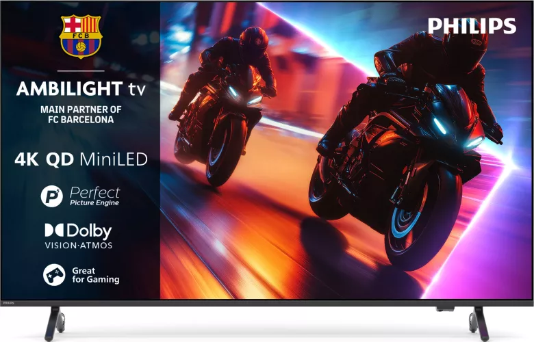 Smart 139 cm 55" 4K QD MiniLED Philips AMBILIGHT QD-MiniLED 55MLED920 UltraHD 100 Hz Clasa F Model 2025 - imagine 1