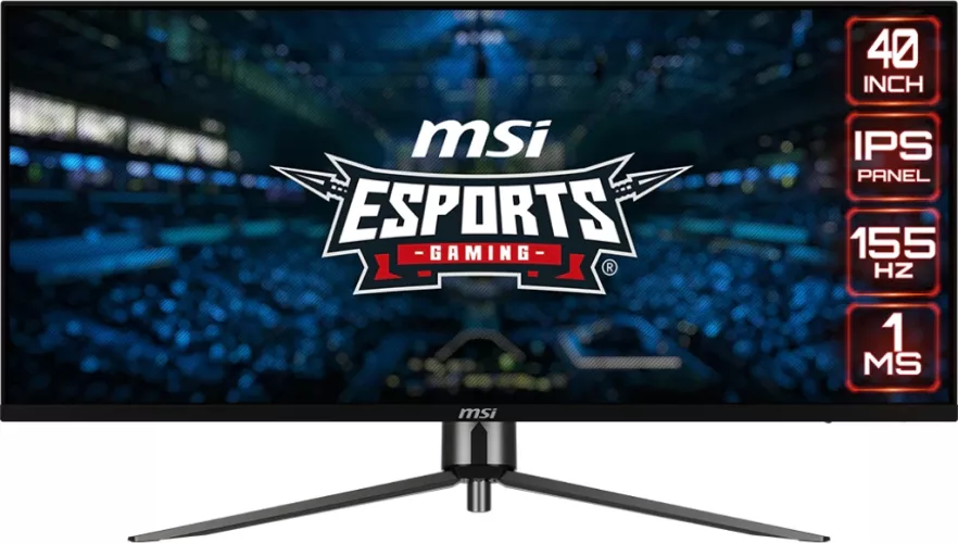 MSI 40" 155Hz IPS 1ms WQHD, 3440x1440, 21:9, 1000:1 CR, 400cd m2, 2x HDMI, DP, USB-C, negru
