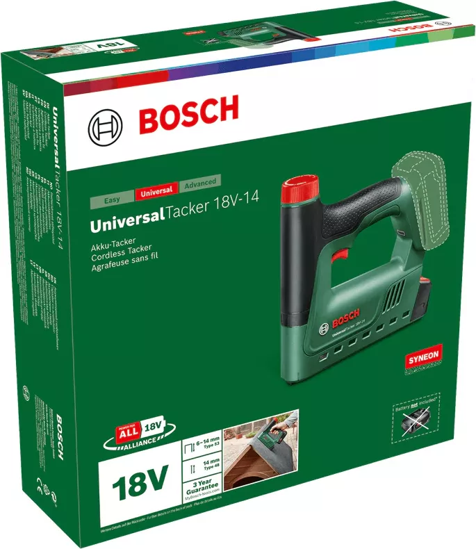 Capsator pe acumulator Bosch UniversalTacker 06032A7000, 18 V, 30 capse/min, capse de 11.4 mm, 14 mm cuie, 1000 capse tip 53, fără acumulato — imaginea 5