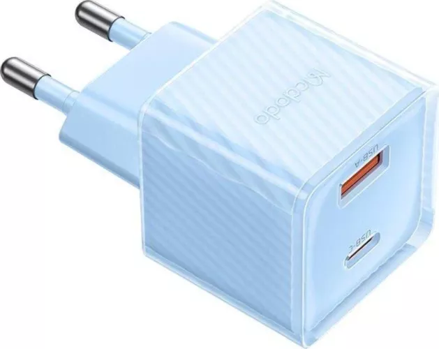 Incarcator Rețea Mcdodo Dichromatic Dual Port Type-C și USB-A Fast Charging PD 33W Albastru — imaginea 4