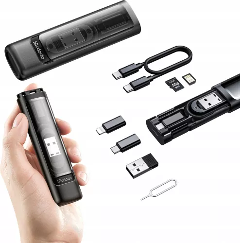 Set de călătorie Mcdodo de adaptoare și cabluri pentru telefon și calculator cu husa 9in1 — imaginea 5