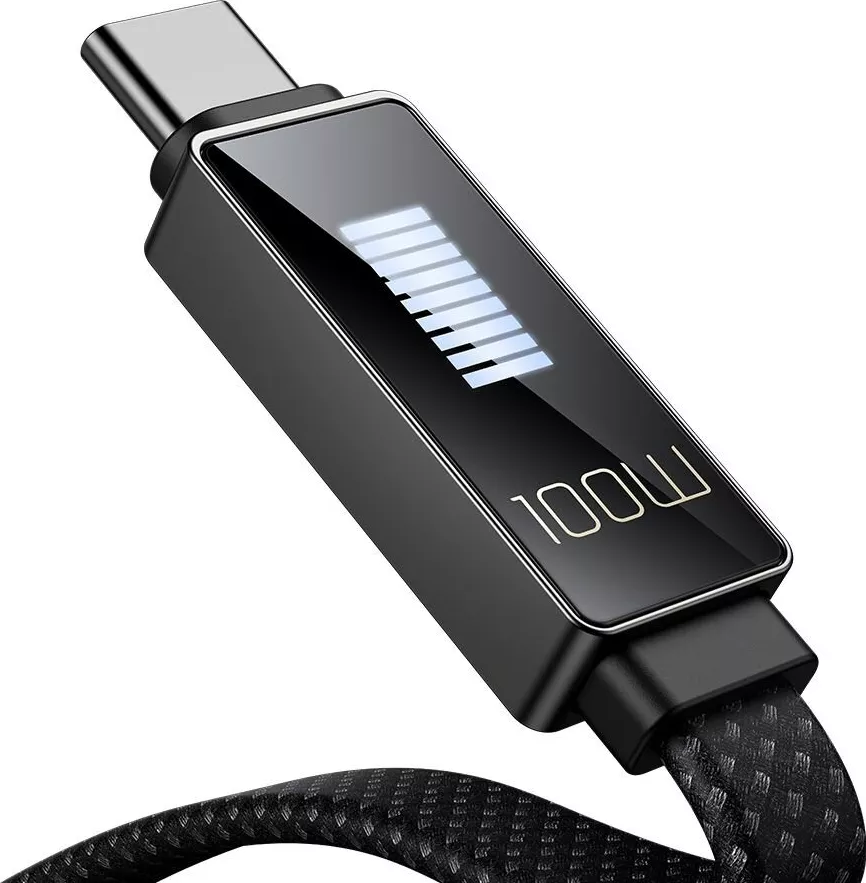 Cusb Type CA-4470 USB Type-C/USB Type-C cu afisaj 100W 1 2 m Negru