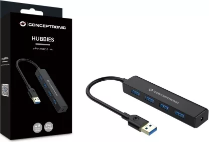 Hub USB Conceptronic C4PUSB3, 4 x USB-A 3.0, Black — imaginea 4