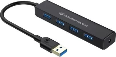 Hub USB Conceptronic C4PUSB3, 4 x USB-A 3.0, Black — imaginea 3