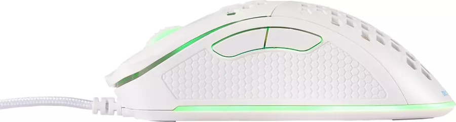 Mouse gaming cu fir DELTACO GAMING DM210, ultra-usor RGB, 6400 DPI, cablu 1.8m, alb — imaginea 5