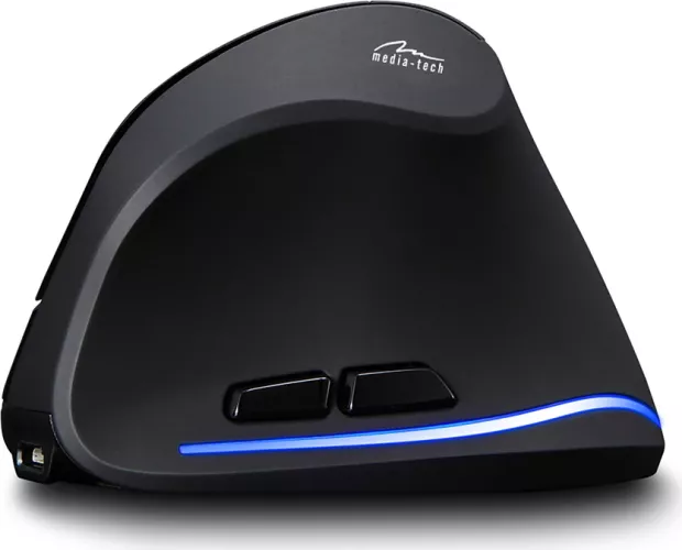Mouse optic Reîncărcabil Vertical Media-Tech VERTIC RF MT1123, Wireless, 5 butoane, Iluminat, Negru — imaginea 3