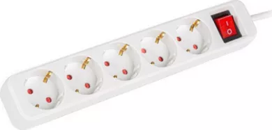 Prelungitor Lanberg PS1-05F-0300-W, 5 x Schuko, 3 m, Alb — imaginea 4