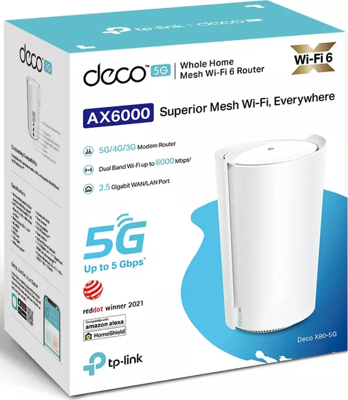 Sistem Wi-Fi Mesh TP-Link Deco X80-5G AX6000 Dual-Band Gigabit Wi-Fi 6 cu