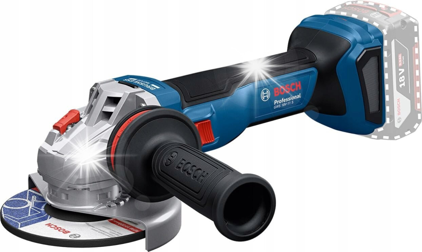 Polizor unghiular pe acumulator Bosch Professional GWS 18V-11 S, 18 V, 9000 RPM, 125 mm diametru disc, M14 arbore de șlefuit, apărătoare, piuliță fixare rapidă, mâner auxiliar, flansa prinde — imaginea 4