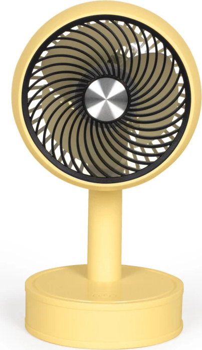 Mini Ventilator de Birou Livoo TEA310J Reîncărcabil 3 Viteze Diametru 7.5cm Acumulator 500mAh Autonomie 2h Galben — imaginea 3