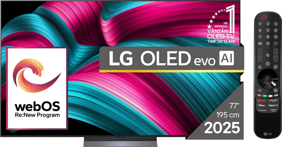 Televizor Smart 195 cm 77" 4K OLED LG Evo 77C5ELB UltraHD HDR