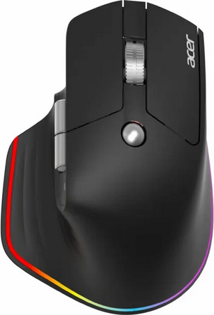 Mouse Acer Easy Fit, Bluetooth, Wireless 2.4Ghz, iluminare RGB (Negru) — imaginea 3