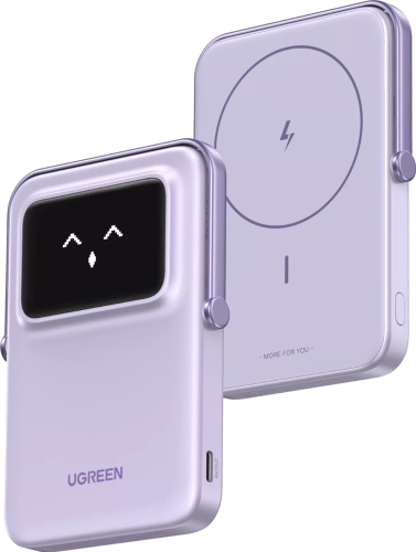 Baterie Externa Ugreen Wireless PB571 Uno 5000mAh 20W PD + FQI 1 x QI - 1 x USB-C Mov — imaginea 5