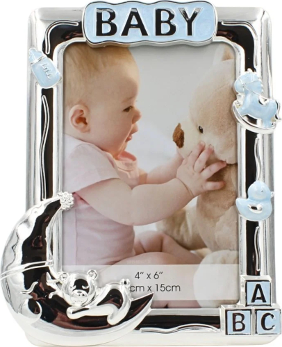 Baby Ramasore Rama Foto BABY AZAY Albastra cu Elemente Decorative 10x15 cm Rama Foto ...
