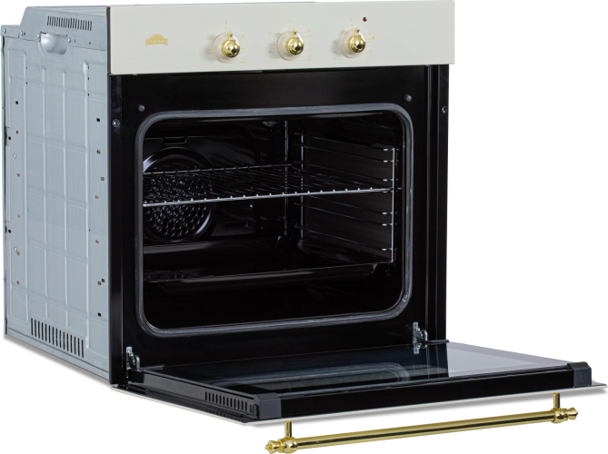 Cuptor Electric Incorporabil Nuova Cucina Retro 60cm Curățare Catalitică Ventilator Bej — imaginea 5