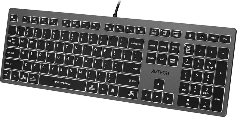 Tastatura A4Tech Fstyler FX60H, Wired, USB, iluminare (Negru) — imaginea 4