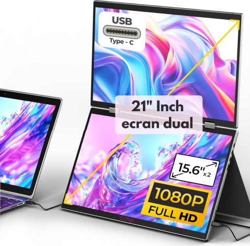 Monitor Dual Pliabil si Portabil de 15.6 inch FHD pentru laptop Qova®
