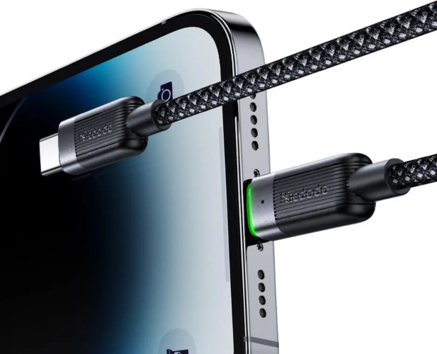 Cablu de date Mcdodo CA-2010 Type-C la Lightning 36W Fast Charging Self-Winding Series 1.2m Negru — imaginea 5