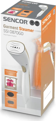 Aparat de călcat cu abur vertical Sencor SSI0870GD 1000 W Debit de abur 20 g/min Rezervor 75 ml (Alb/Crem) — imaginea 3
