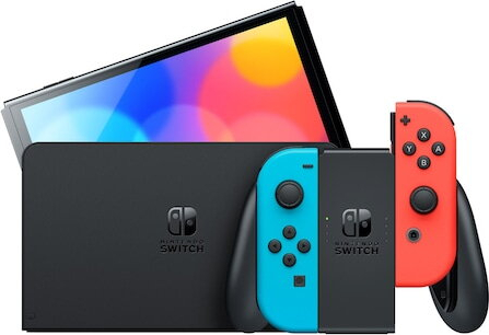 Consola Nintendo Switch OLED model game console neon rosu/neon
