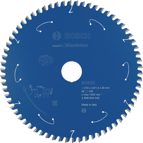 Bosch Powertools circular saw blade Expert for Aluminium, 210mm, 66Z (bore 30mm, for cordless table saws) — imaginea 2