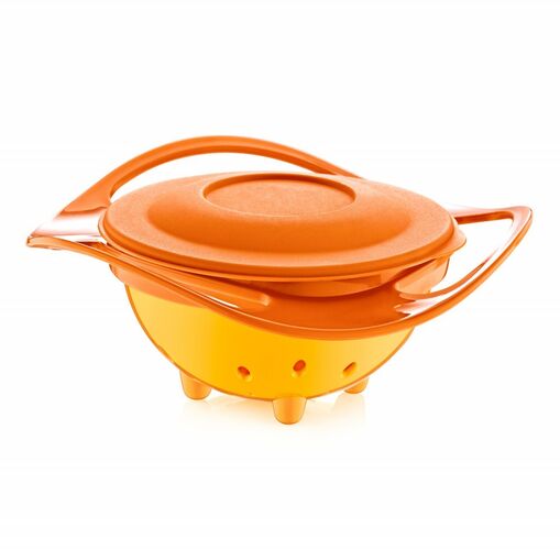 Bol multifuncțional cu capac și rotire 360 grade BabyJem Amazing Bowl (Culoare: Bleu) — imaginea 4