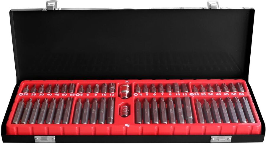 Set 54 biti Heinner CTSM030 30/75mm material chrome-vanadium tip: Spline Hex Bit Bit Torx și Securitate Torx — imaginea 3