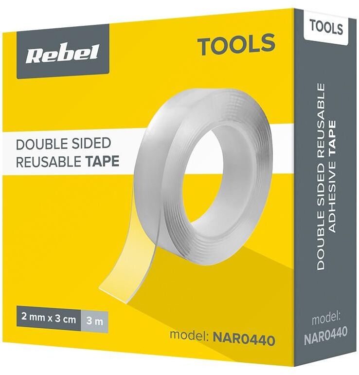Banda montaj dublu adezivă transparentă Rebel 2x30mm 3M — imaginea 5