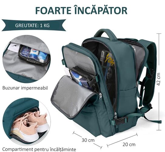 Rucsac Laptop Calatorie Multifunctional 35 L Impermeabil 42x30x20 cm