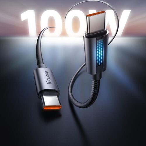 Cablu de date Mcdodo CA-5740 Type-C la Type-C 100W Fast Charging 5A LED 1.2m Negru — imaginea 4