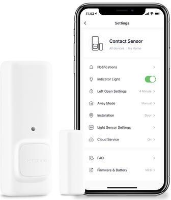 Senzor contact pentru ușă/fereastra SwitchBot Raza 5m Funcție notificări vocale Alb — imaginea 5