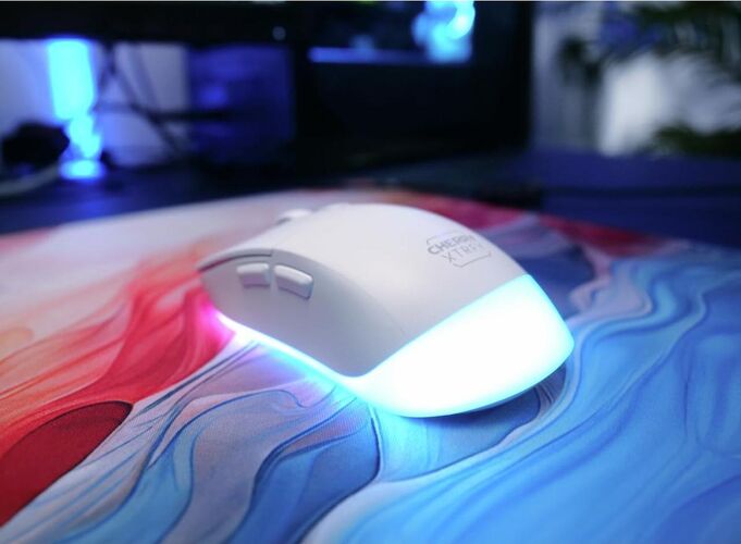 Mouse Gaming Wireless Cherry XTRFY M50 2.4GHz/Bluetooth/USB Iluminare RGB 12000 DPI 5 butoane (Alb) — imaginea 6