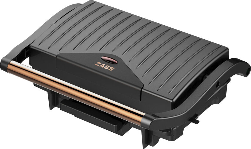 Grill electric Zass Grill & Panini ZPG 20 Rose Gold, Putere 1500W, Plăci nedetasbile, Dimensiuni plăci 29×23 cm, Deschidere la 9 — imaginea 3